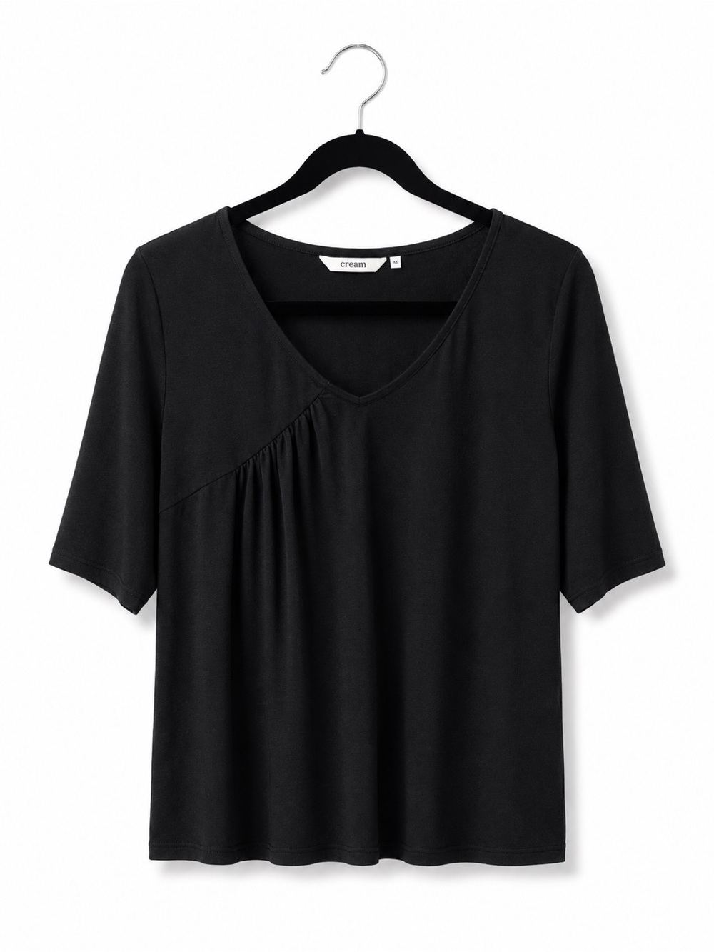 CREAM Grey V-Neck Short Sleeve Top